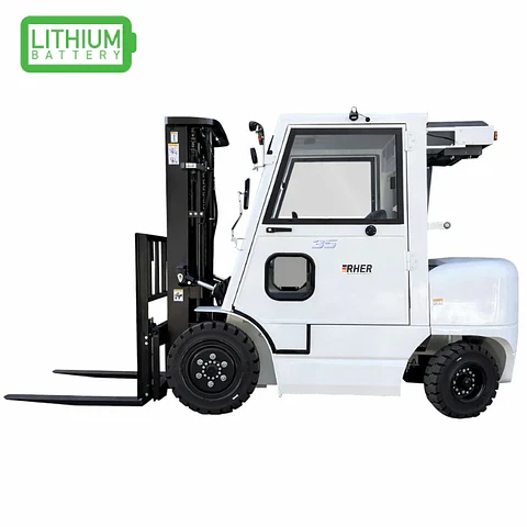 Grúa Horquilla Eléctrica LITIO 3.5 ton / 4.5m RHER 🇩🇪 – Cabina Full y Alto Tonelaje