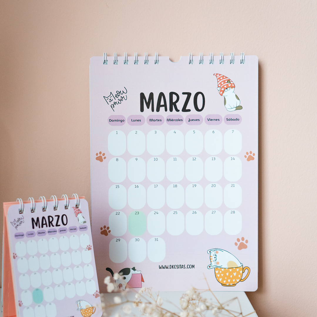 Michi Calendario 2026 Pared 2