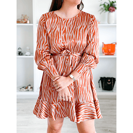 Vestido zebra laranja 