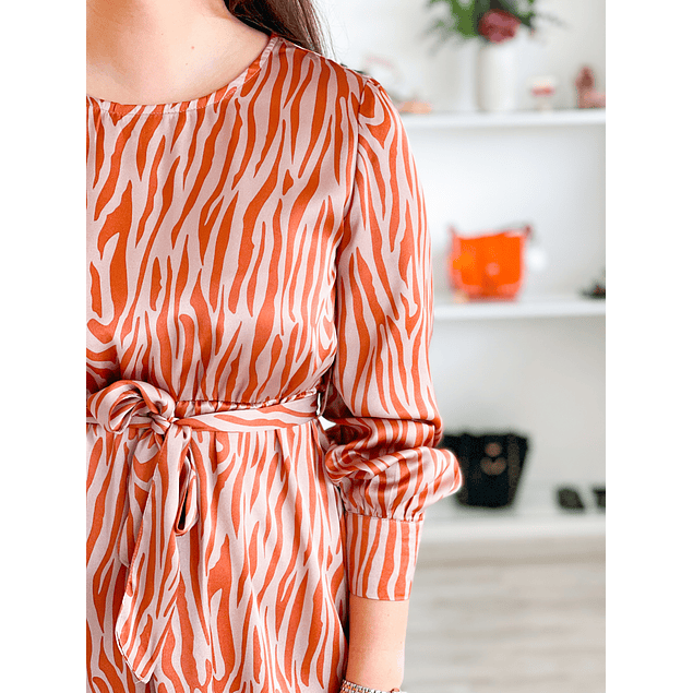 Vestido zebra laranja 