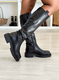 Constance Black Leather Boot - Thumbnail 1