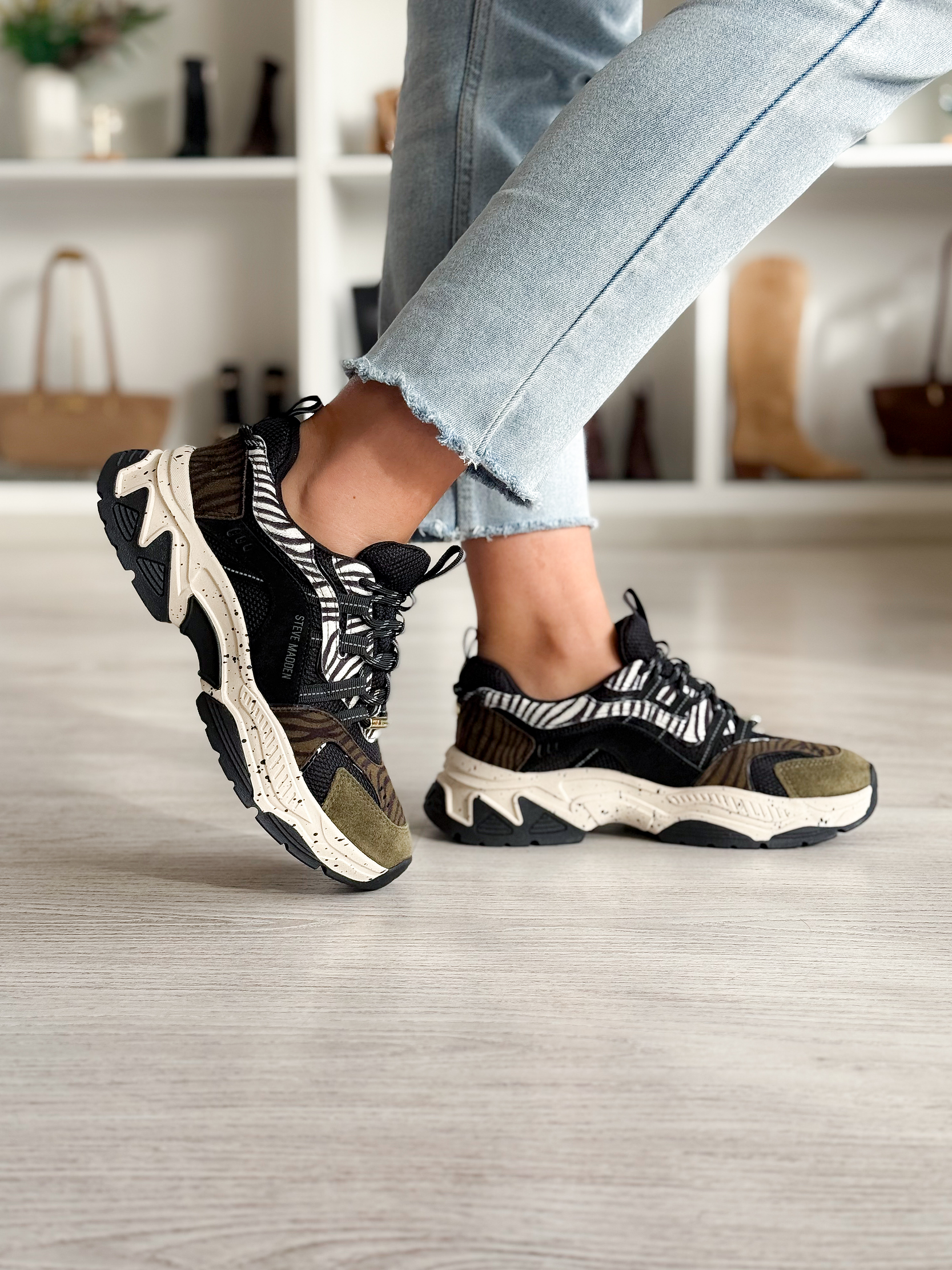 Animates-le Olive Zebra Sneaker 1