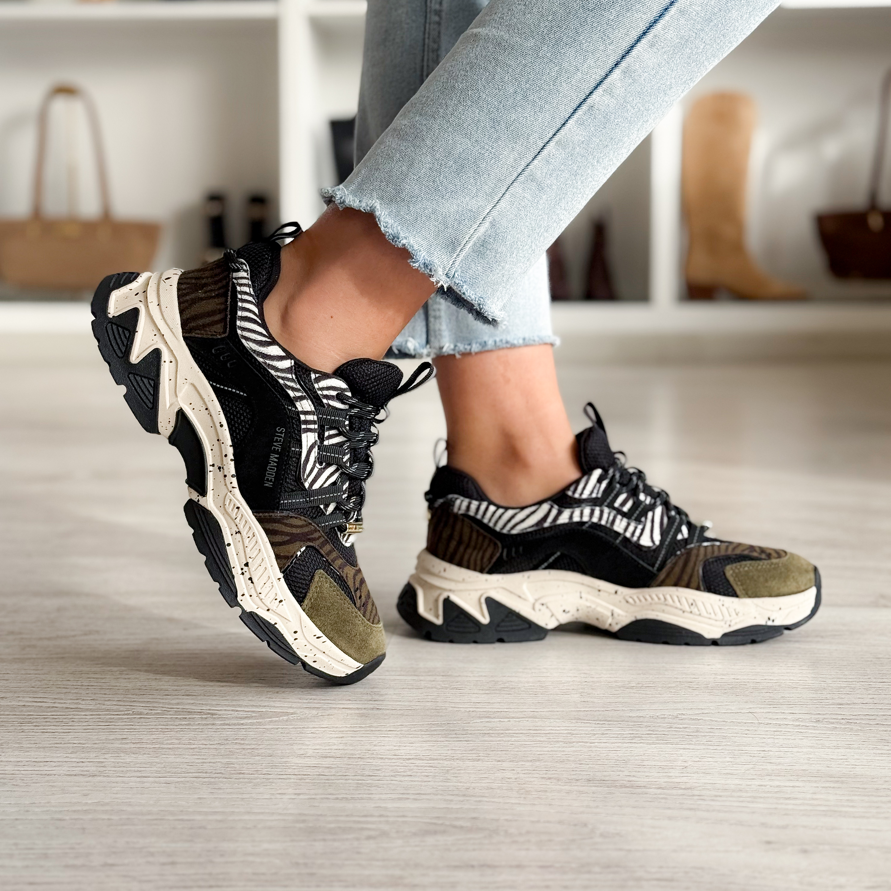 Animates-le Olive Zebra Sneaker 1