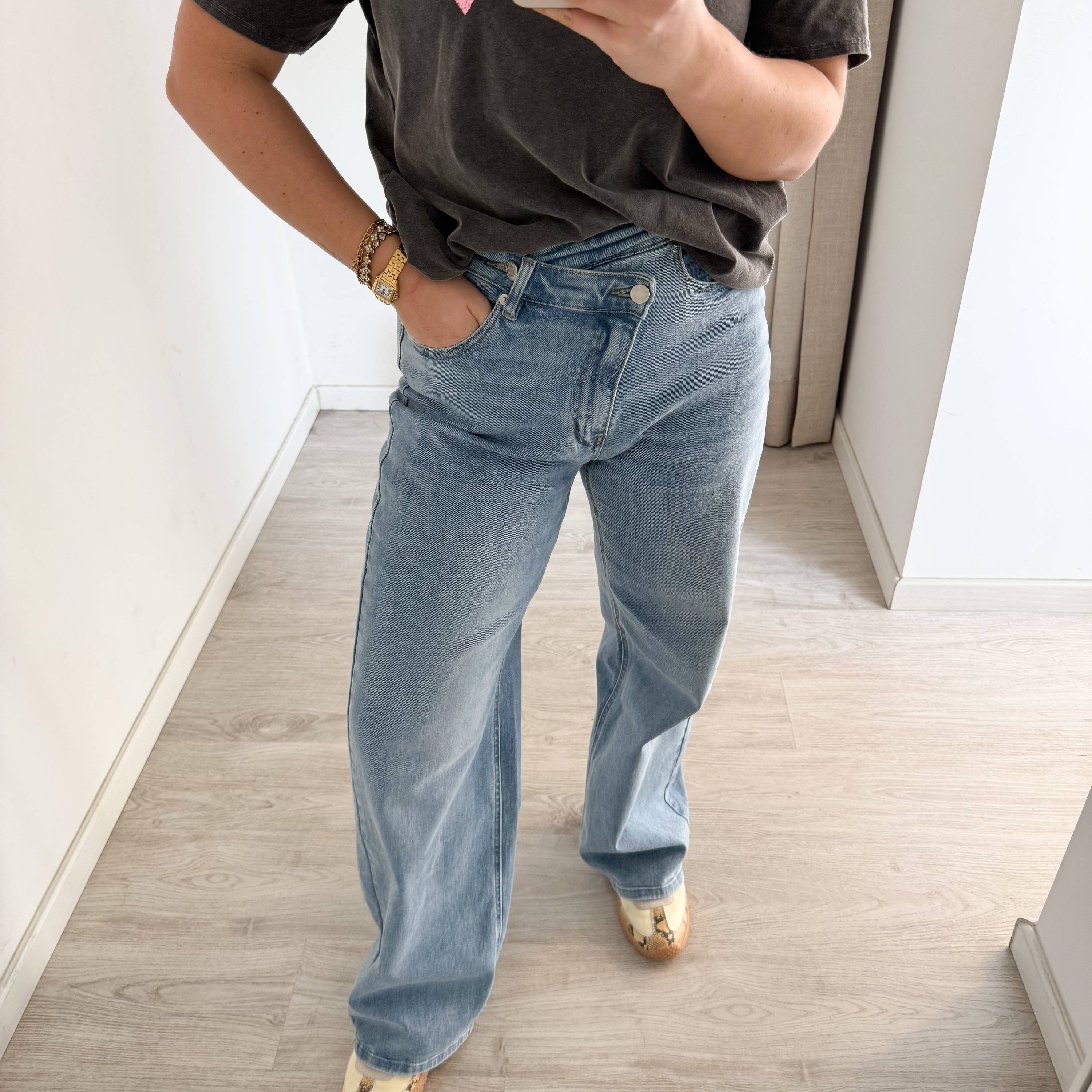 Calças de ganga assimétricas  5