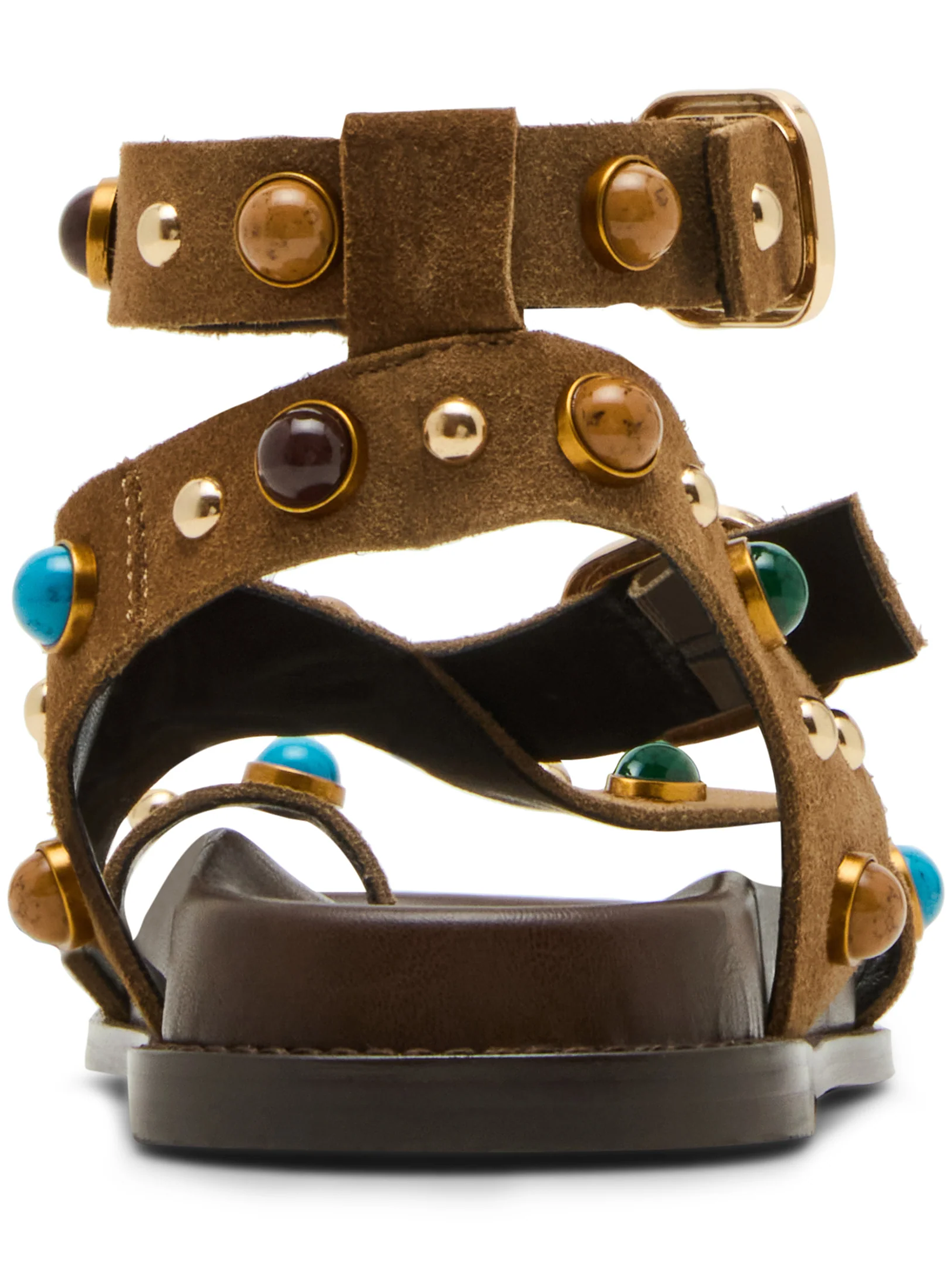  Linear Taupe Suede Sandal 3