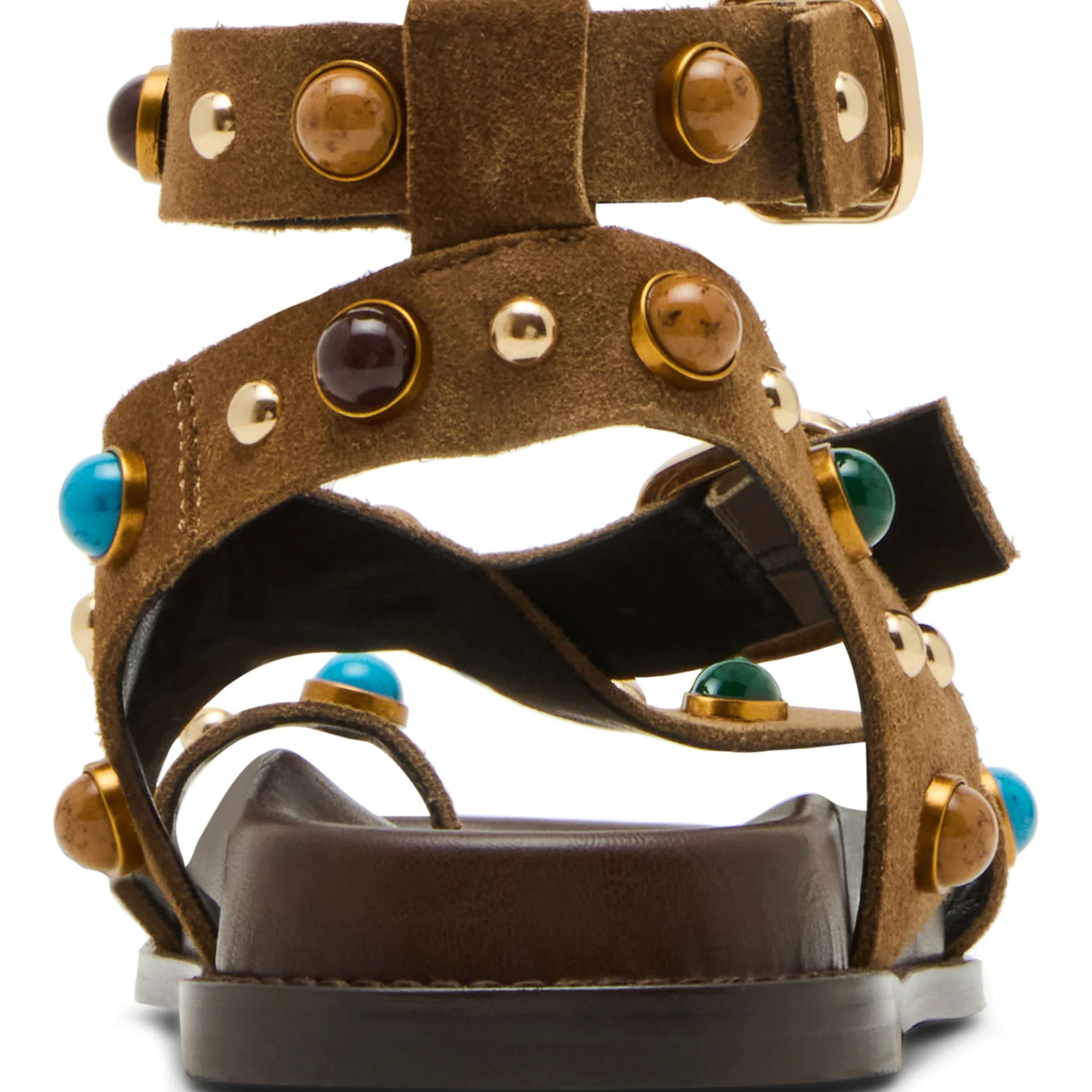  Linear Taupe Suede Sandal 3