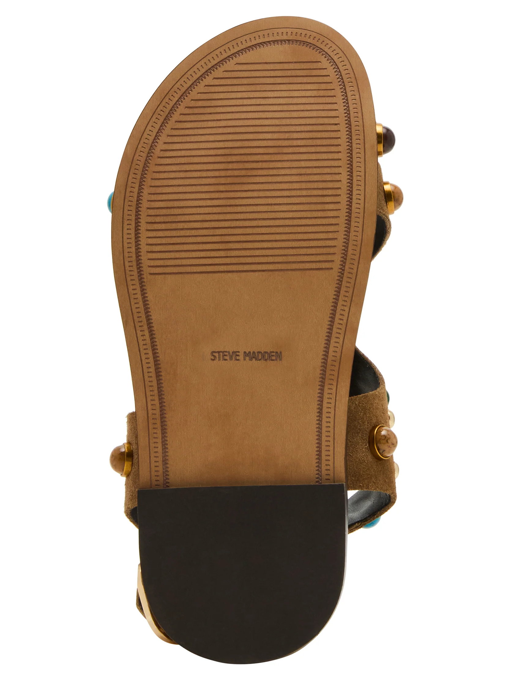  Linear Taupe Suede Sandal 6