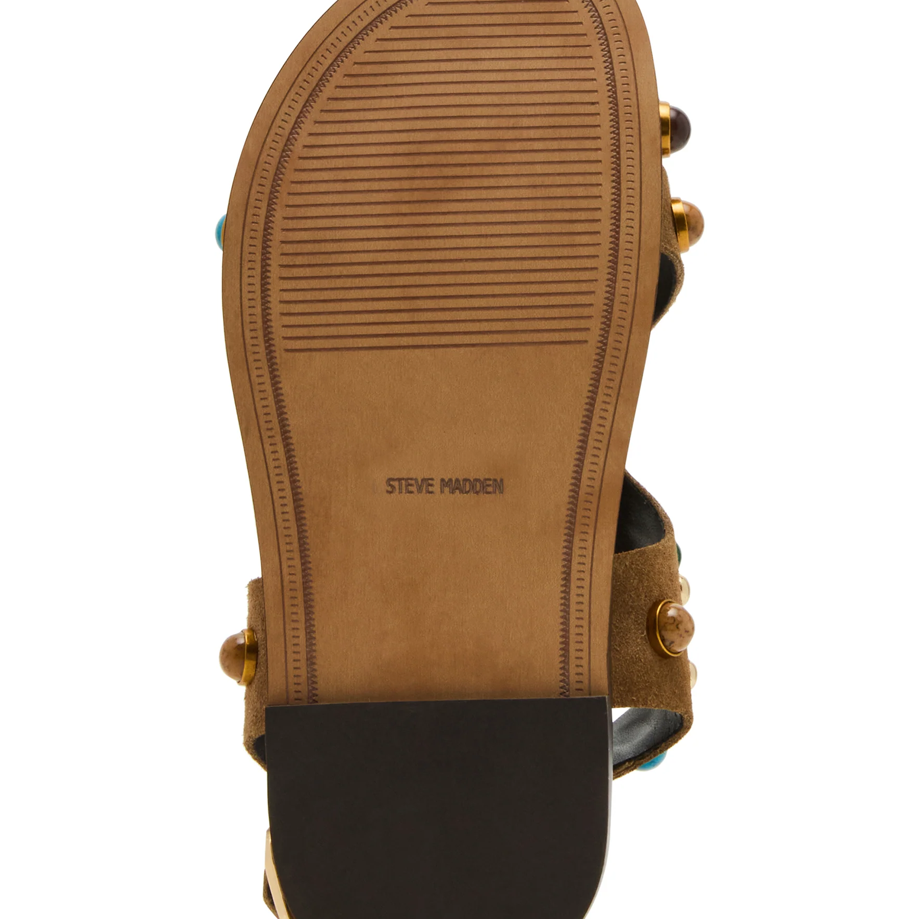  Linear Taupe Suede Sandal 6