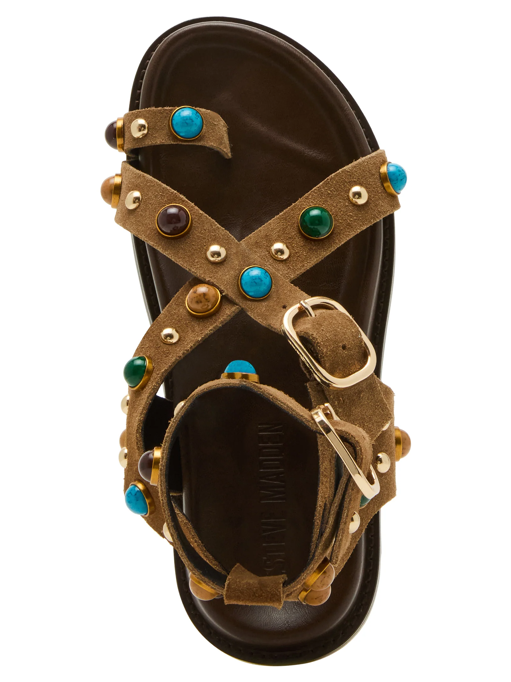  Linear Taupe Suede Sandal 7