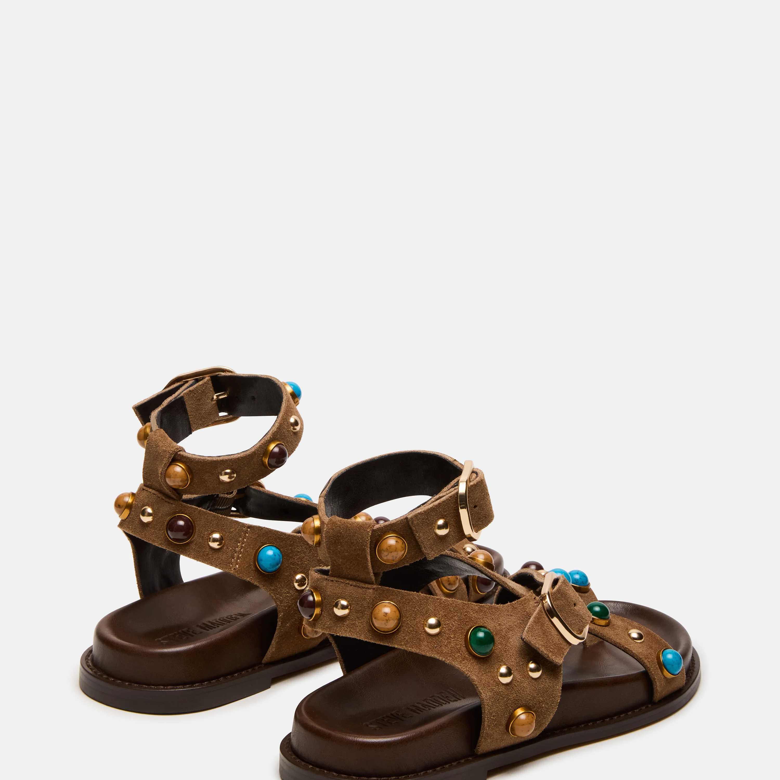  Linear Taupe Suede Sandal 8