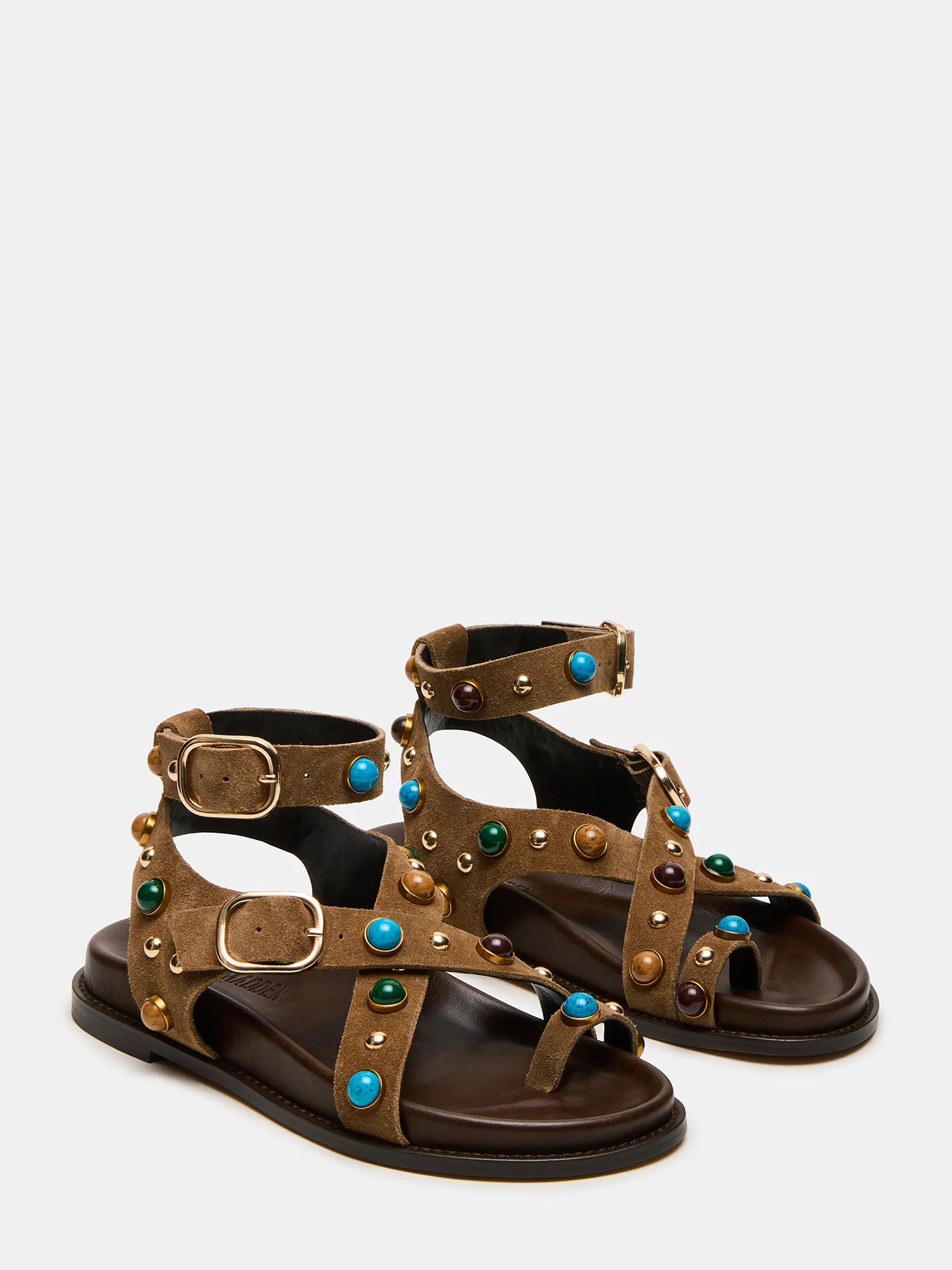  Linear Taupe Suede Sandal 9