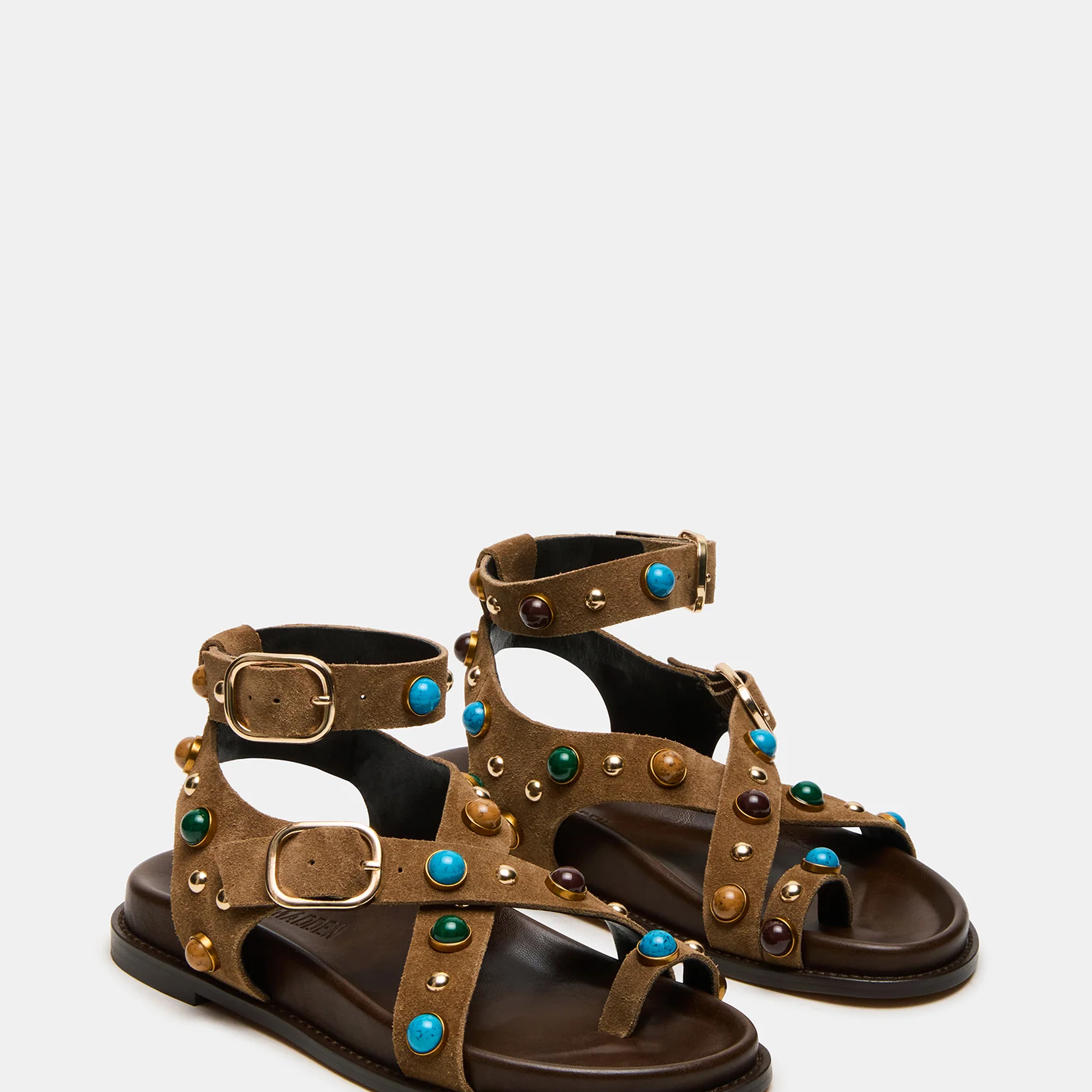  Linear Taupe Suede Sandal 9