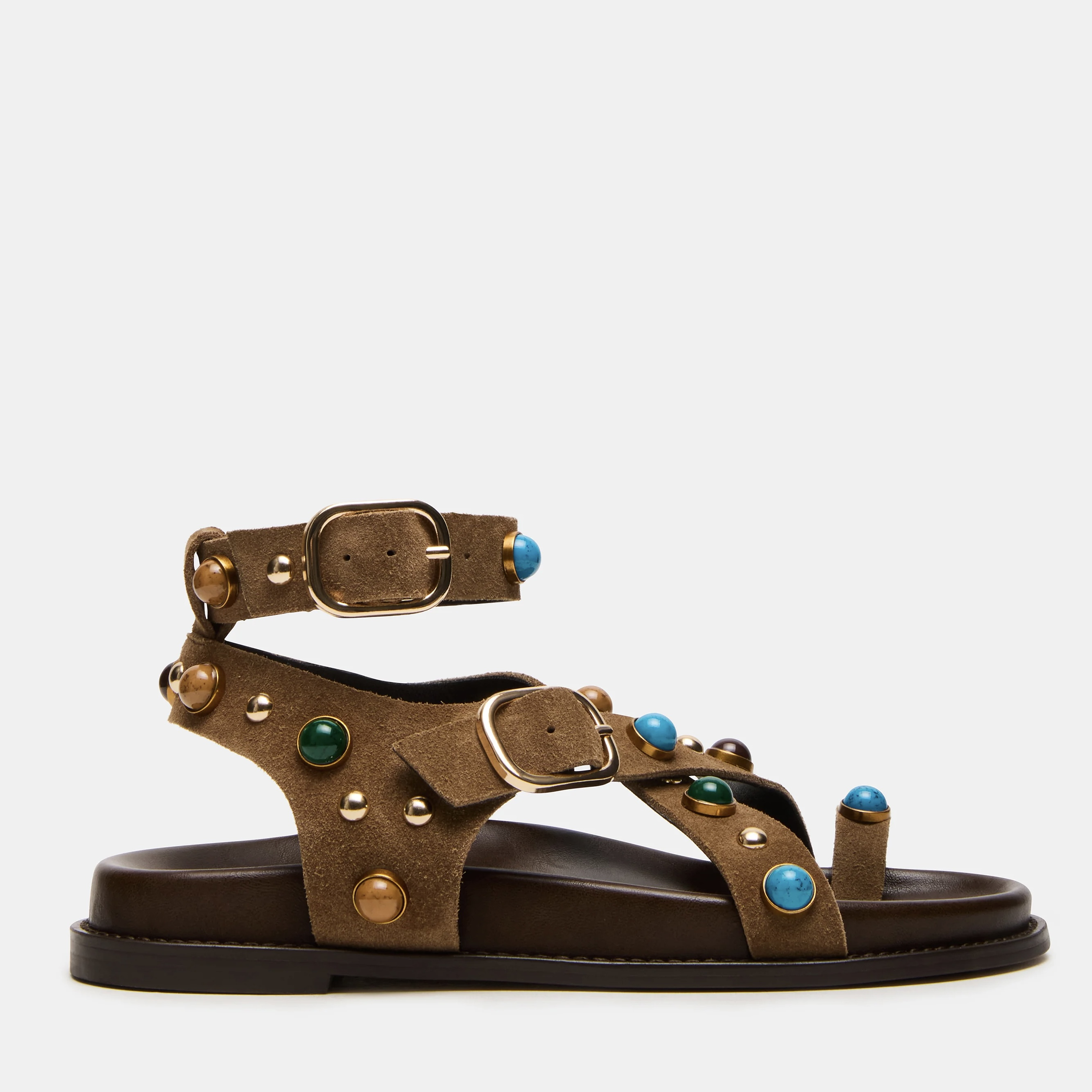  Linear Taupe Suede Sandal 2