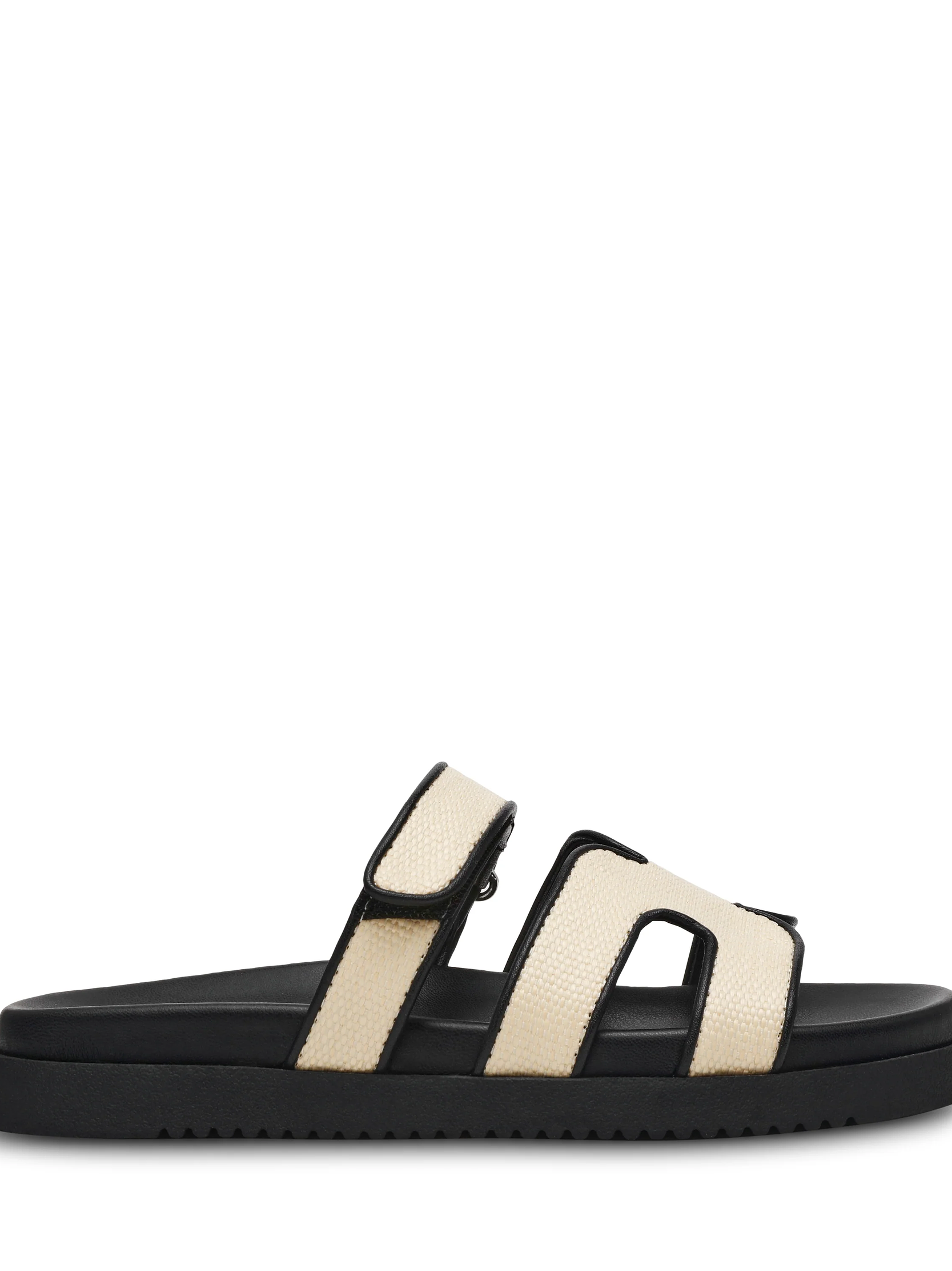 MISSILE NATURAL BLACK RAFFIA SANDAL 1