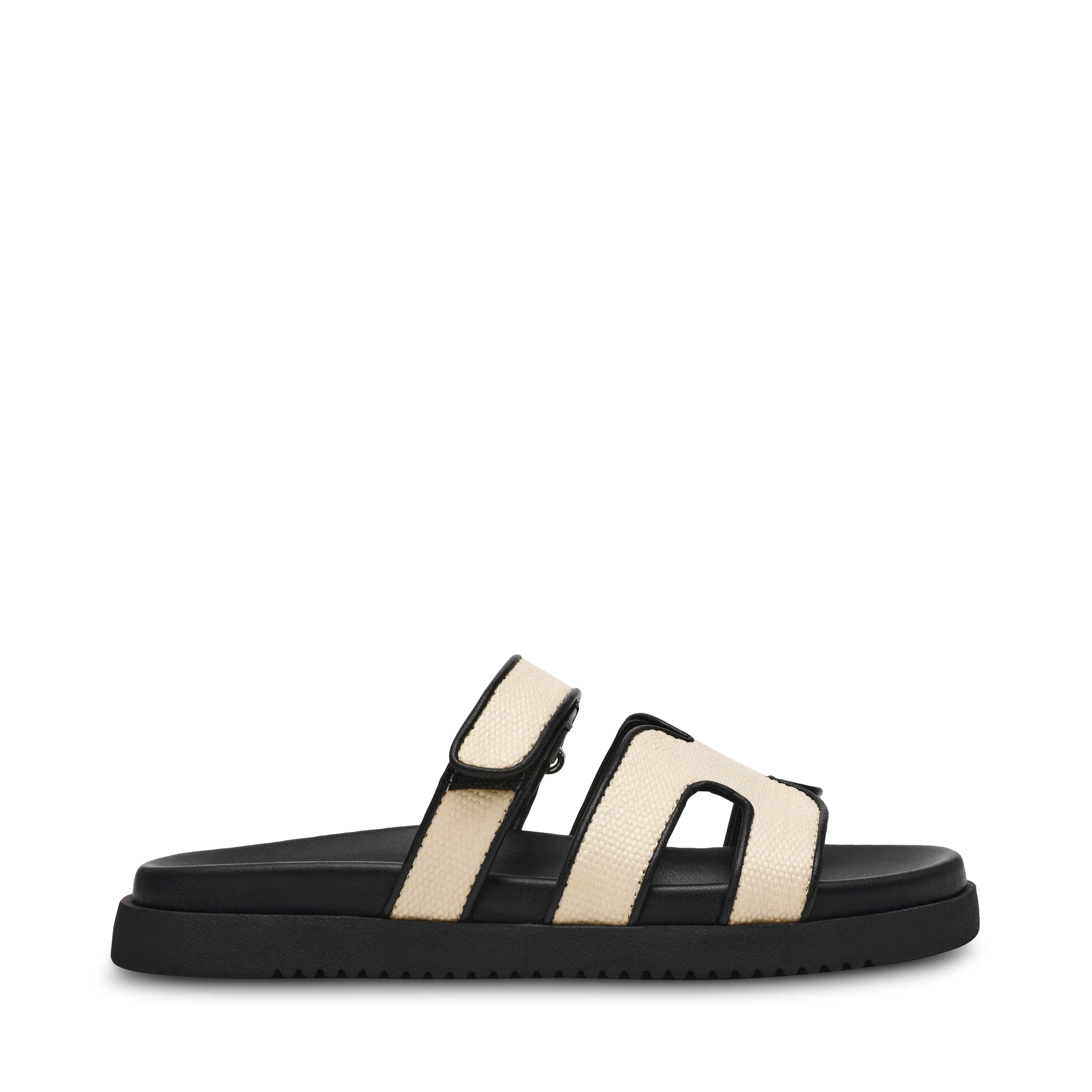 MISSILE NATURAL BLACK RAFFIA SANDAL 1