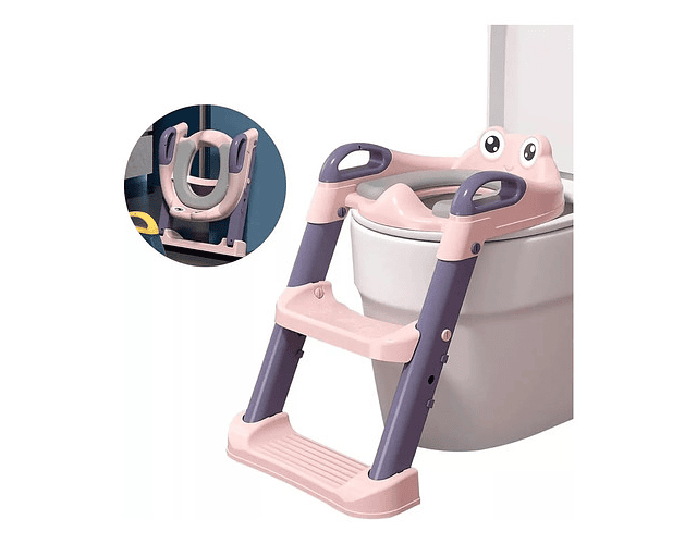 Asiento Adaptador Escalera Inodoro Wc Para Niños Acolchado