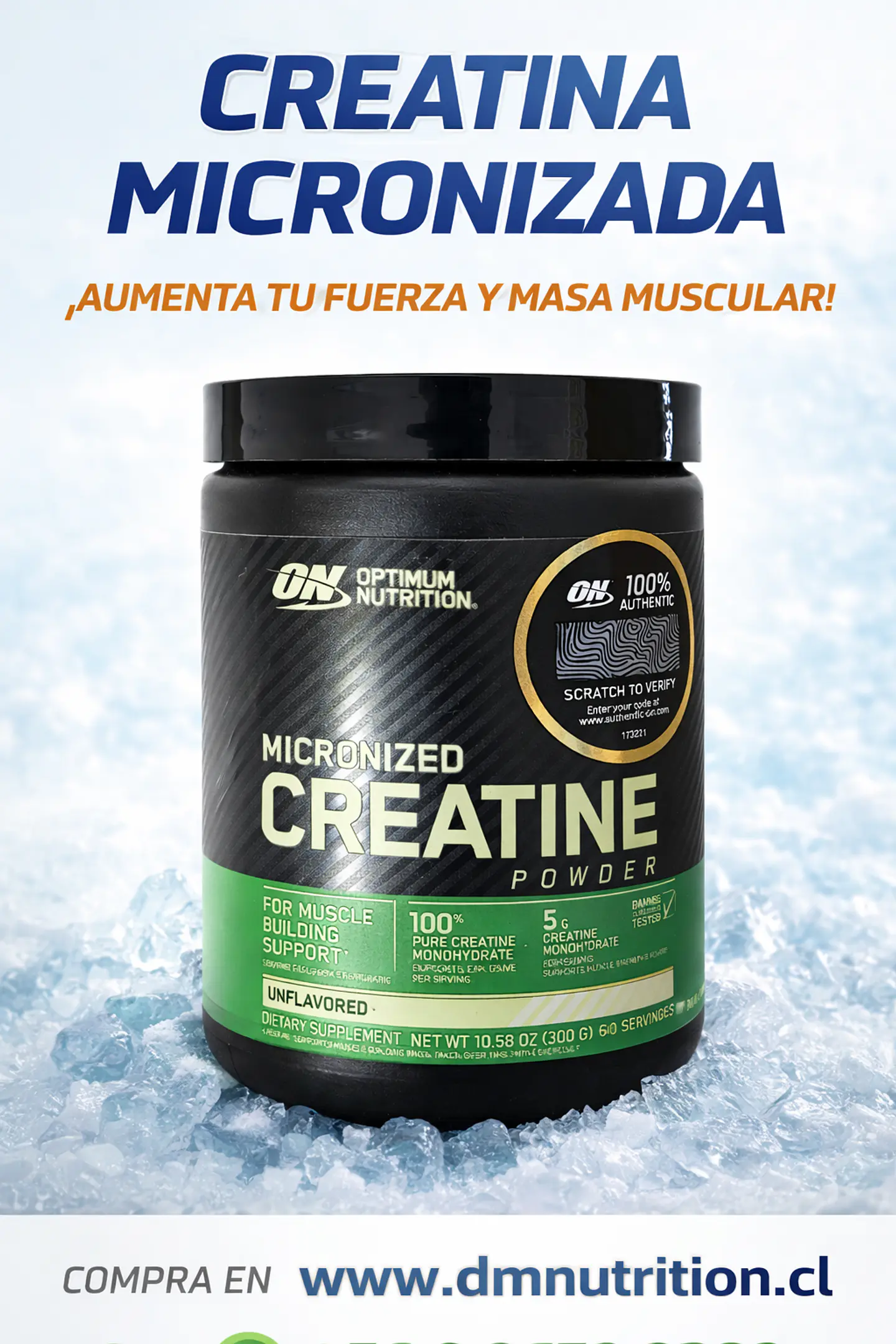 Creatina Micronizada 300g – Optimum Nutrition 4