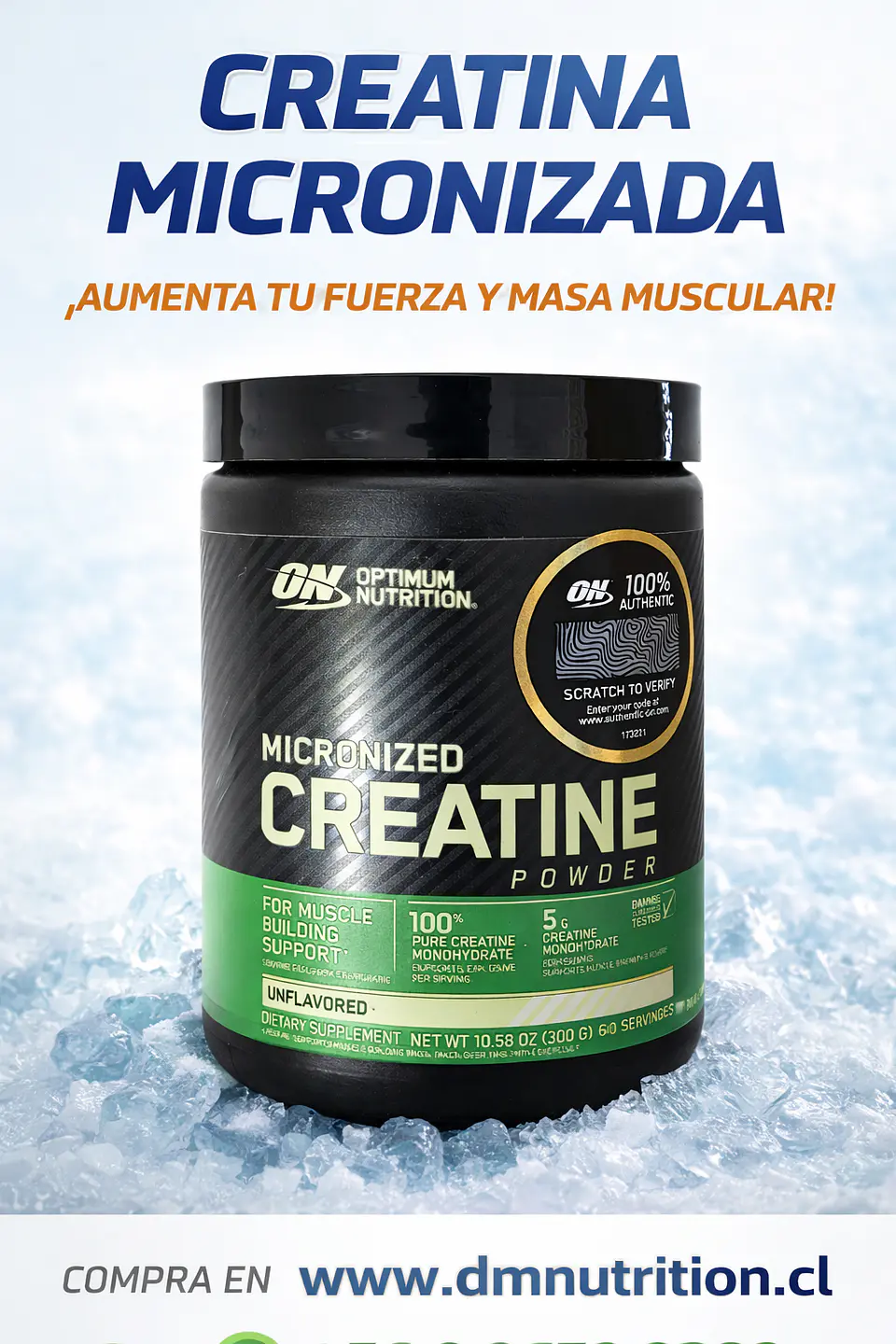 Creatina Micronizada 300g – Optimum Nutrition 4