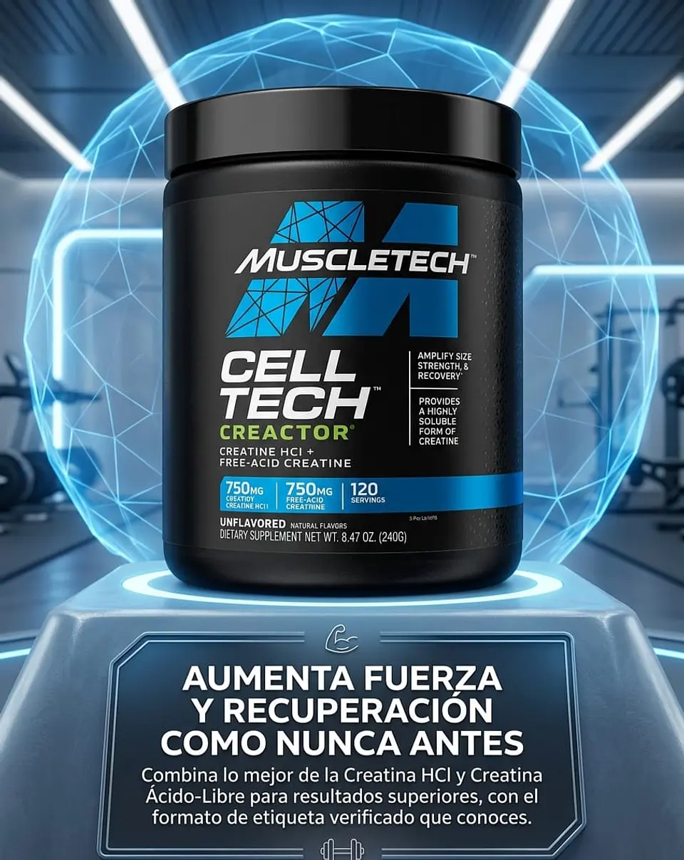 Creatina Creactor Cell-Tech 240g – MuscleTech (HCl + Free Acid) 2