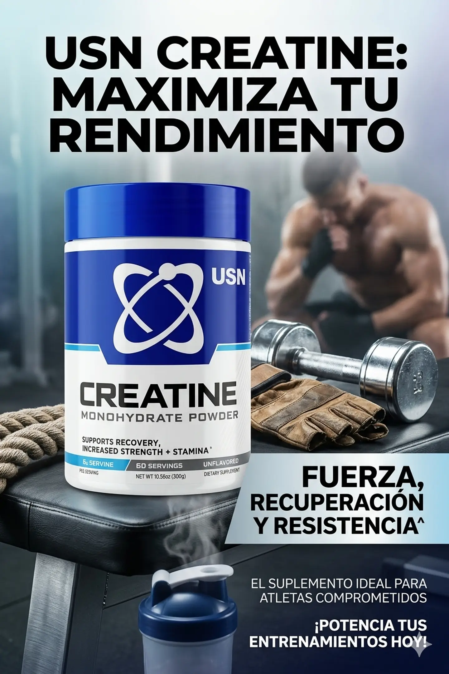 Creatina Monohidratada 300g – USN 2