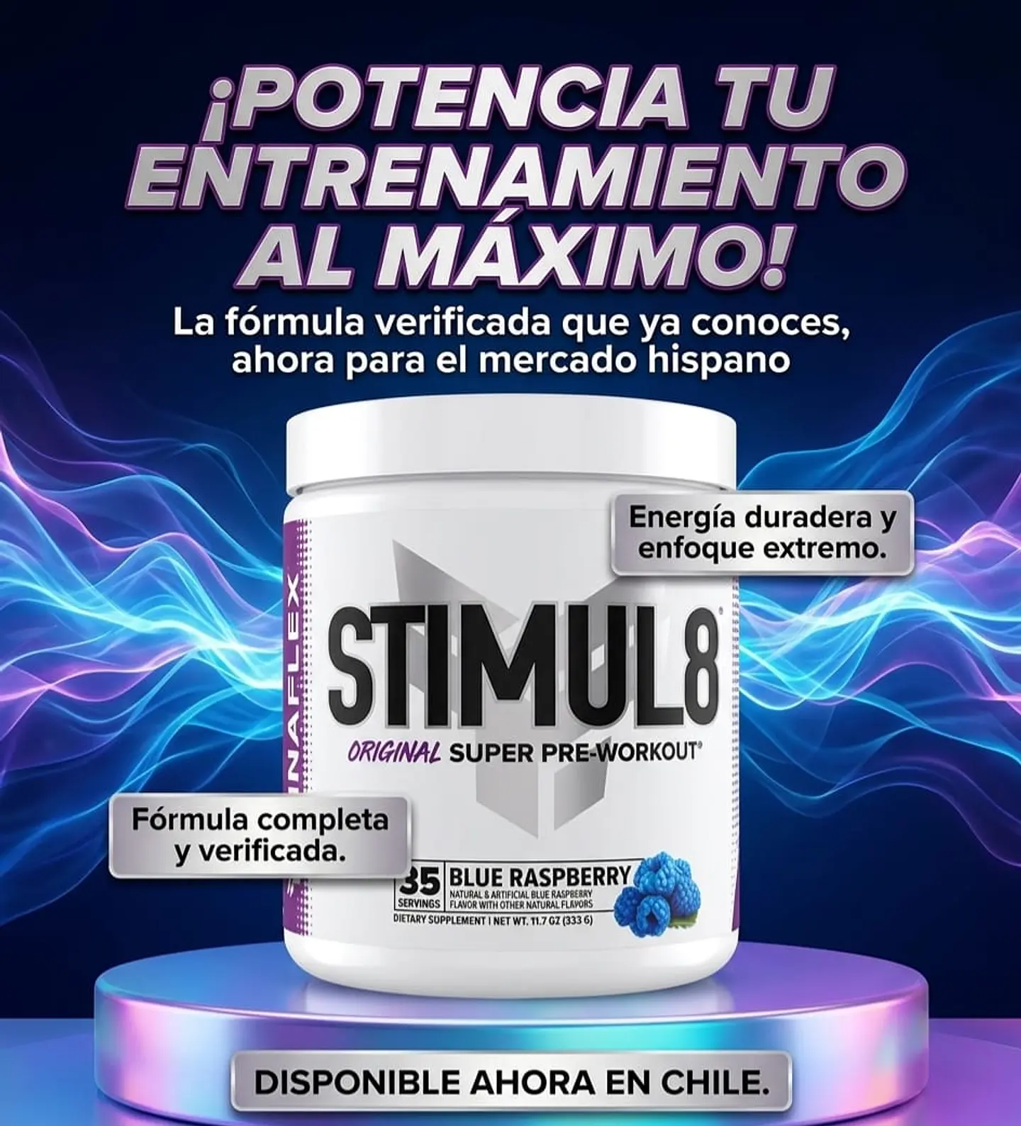 Stimul8 Pre-Workout Blue Raspberry 35 Servicios – Applied Nutrition 2