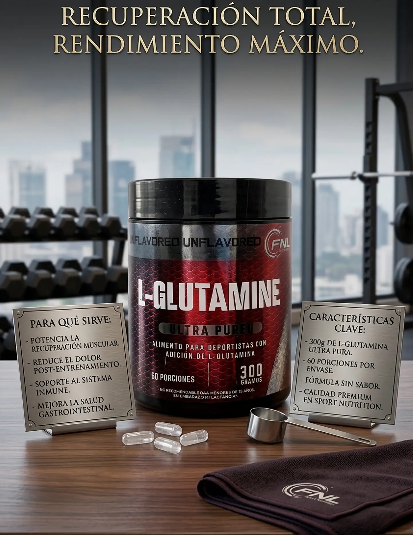 L-Glutamine Ultra Pure 300 g | 60 Porciones Recuperación Muscular 2
