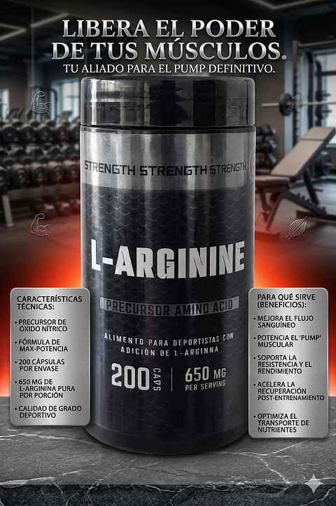 L-Arginina 200 Caps | Mejor Congestión y Rendimiento
