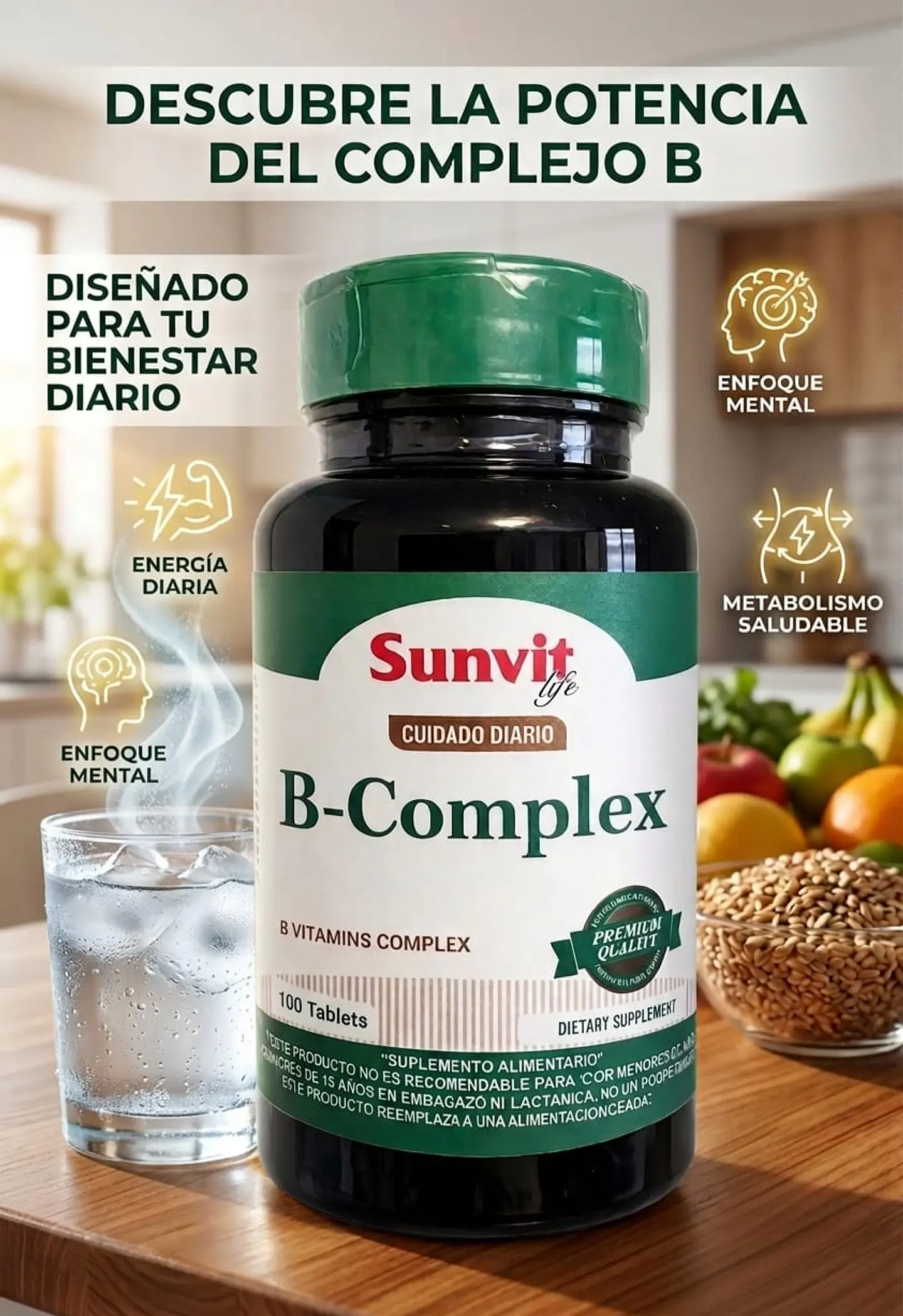 Complejo B 100 Tabletas | Energía Diaria y Bienestar 2