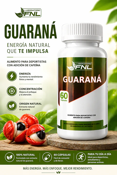 Guaraná FNL 60 Cápsulas | Energía Natural, Enfoque y Rendimiento