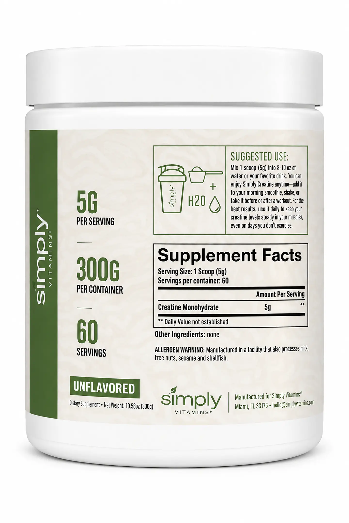 Creatina Monohidratada 300g – Simply (Micronizada) 5