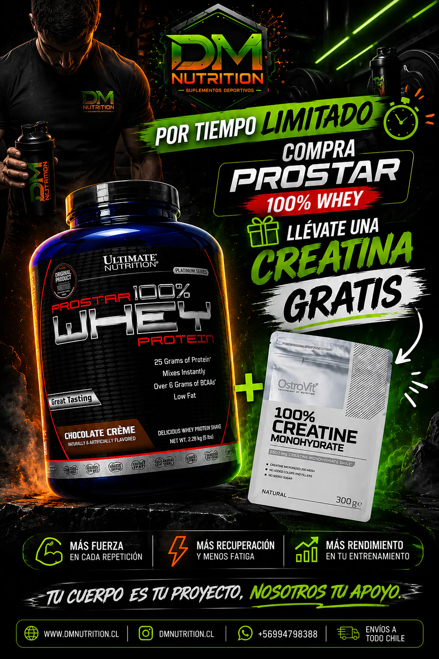Pack de Proteína Prostar y Creatina Ostrovit 1