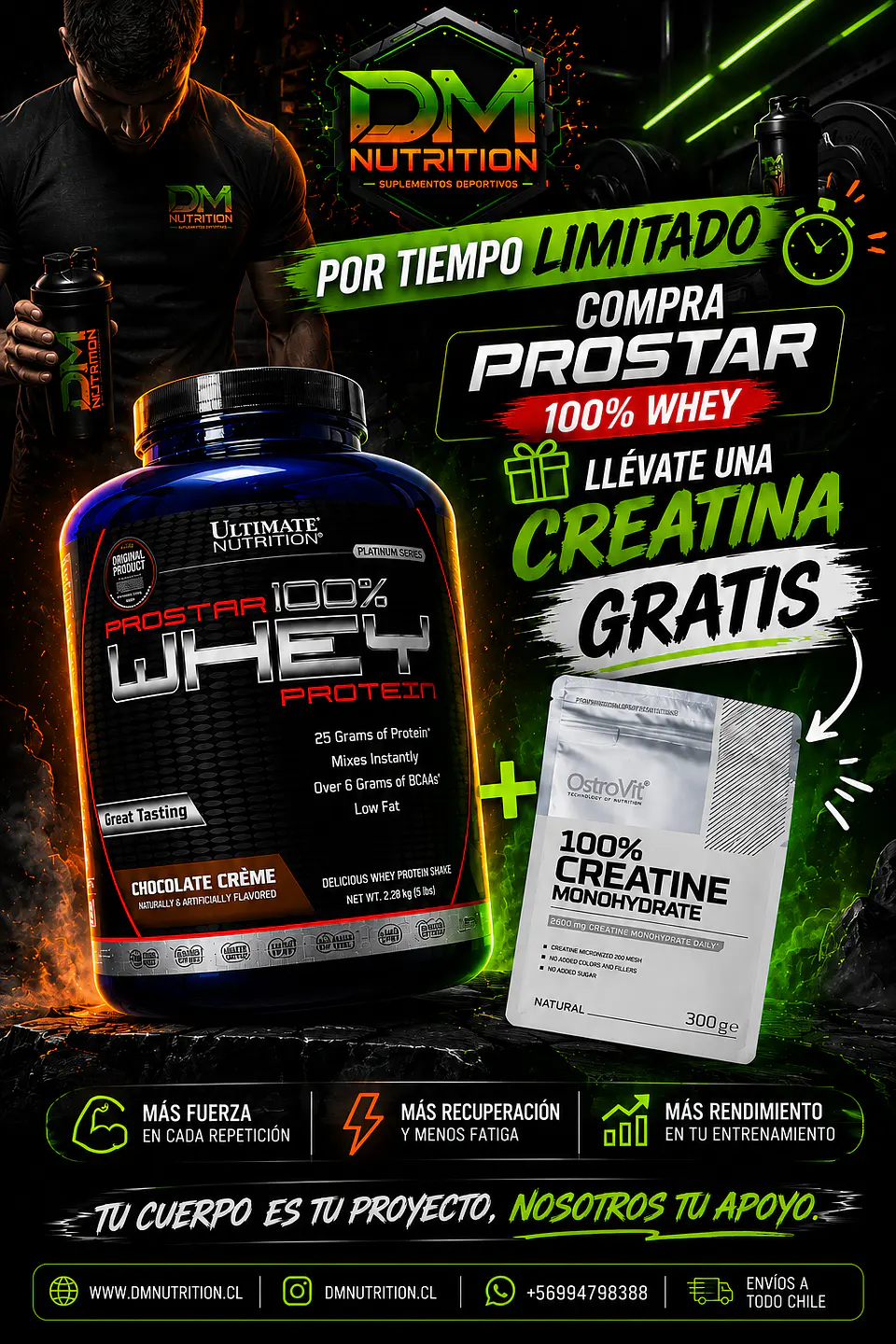 Pack de Proteína Prostar y Creatina Ostrovit 1