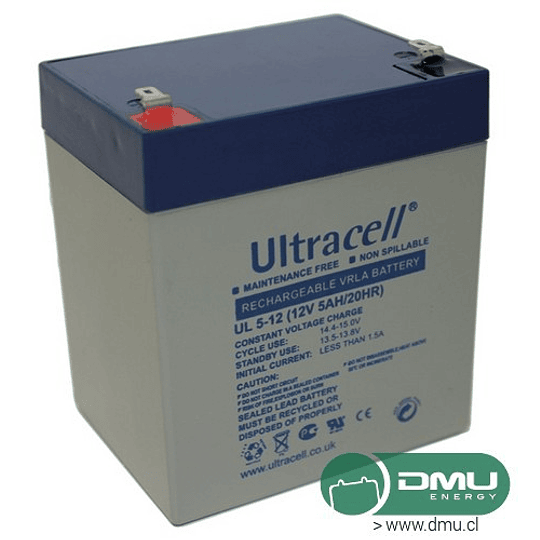 Batería 12V 5Ah Ciclo Profundo AGM (eq. GEL *) UL5-12 F1 Ultracell