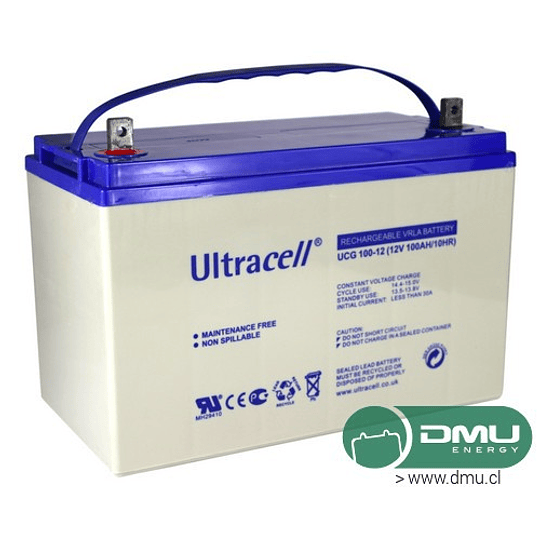 Batería AGM 100Ah 12V Ultracell - Solartex Chile