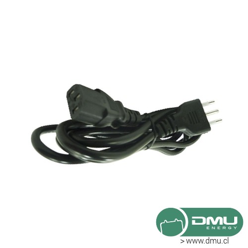Cable de poder alimentación C13 a tipo L Chile 220V 10A