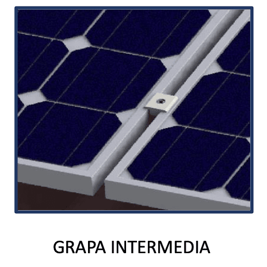 Grapa intermedia de anclaje para paneles solares