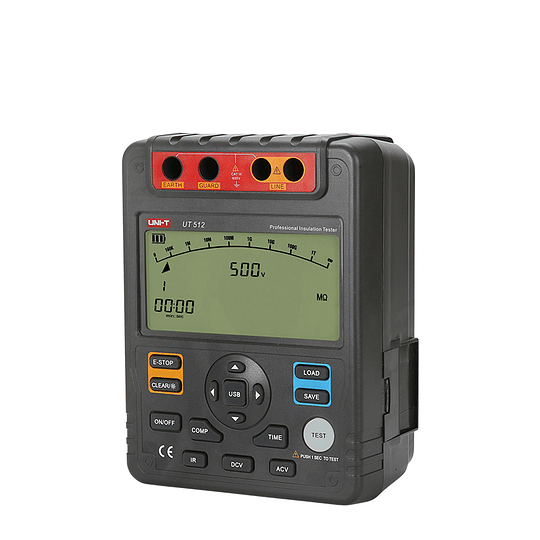 Medidor de resistencia de aislación hasta 2500V (megóhmetro) UT512 UNI-T (Certificable para calibración*)