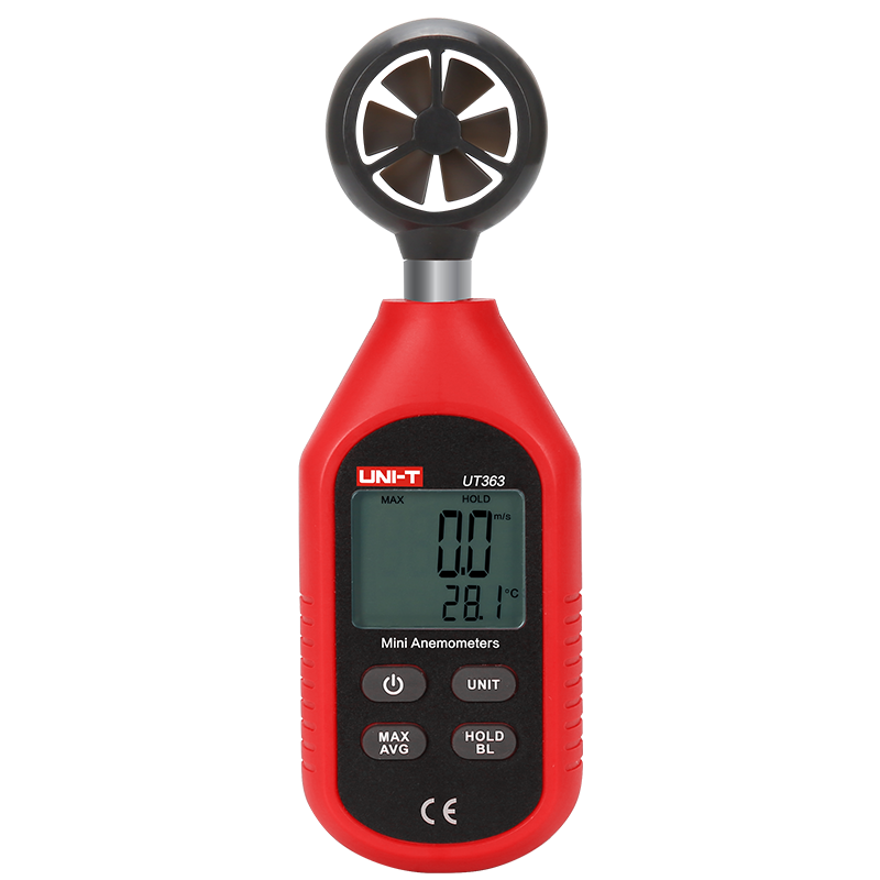 Anemómetro digital portátil (medidor velocidad y temperatura del viento) UT363 UNI-T
