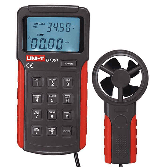 Anemómetro digital portátil profesional (medidor velocidad y temperatura del viento) UT361 UNI-T