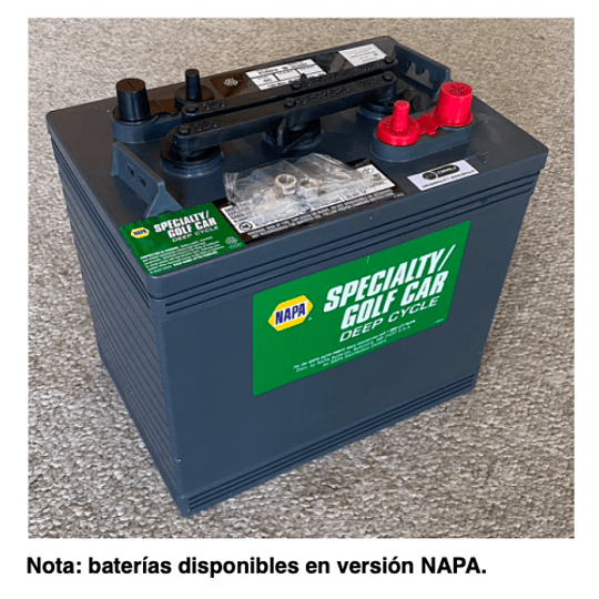 Batería 6V 230Ah Ciclo Profundo electrolítica FLA GC15 NAPA by Deka (hecha en USA) de alta eficiencia y rendimiento