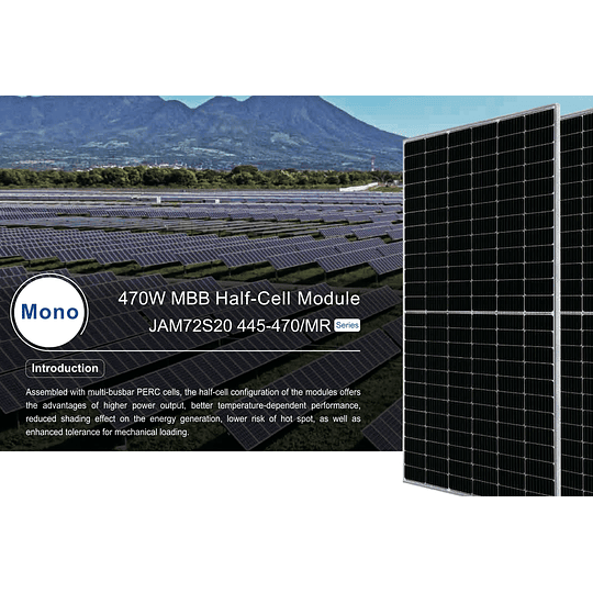 Panel Solar 460W Monocristalino PERC Half-Cell Alto Rendimiento (con autorización SEC ley 20.571 y certificaciones IEC, ISO, CE y otras)