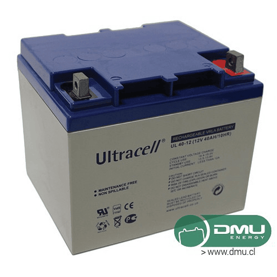 Batería 12V 40Ah Ciclo Profundo GEL (eq. AGM *) UCG40-12 Ultracell