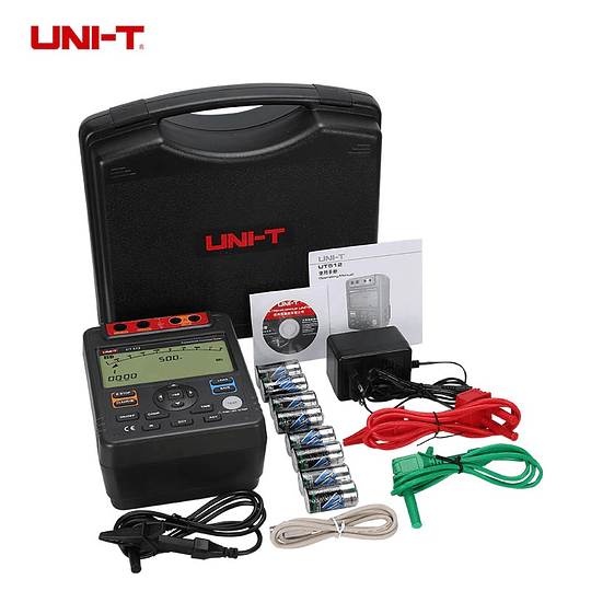 Medidor de resistencia de aislación hasta 2500V (megóhmetro) UT512 UNI-T (Certificable para calibración*)