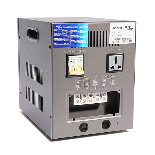 Estabilizador de voltaje 220V 5kVA 4500W 20A Máx. Enersafe by Legrand (regulación ± 3%)