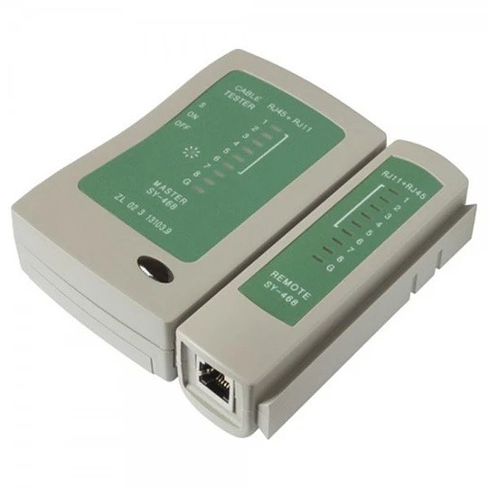 Comprobador De Cables De Red Intratec - Para RJ11, RJ45 Y BNC, Detecta Cortos Y Cruces, Con Pantalla LED
