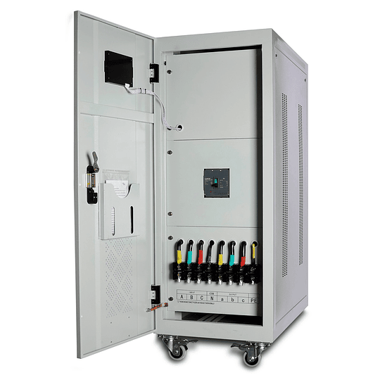 Estabilizador de voltaje trifásico 380V 100kVA 80kW Enersafe (regulación ± 3%)