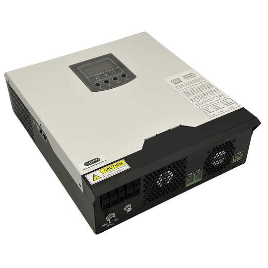 Inversor Cargador Solar 24V DC 3000W Onda Sinusoidal Pura 220V AC con Controlador Solar PWM Axpert VP 3000-24 Voltronic (Transf. Automática UPS) (Carg. Red 25A / Solar 1200W/P 80V Máx.)
