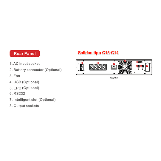 UPS Online 220V 3kVA 3000VA 2700W Rackeable EAST (En Línea Doble Conversión)