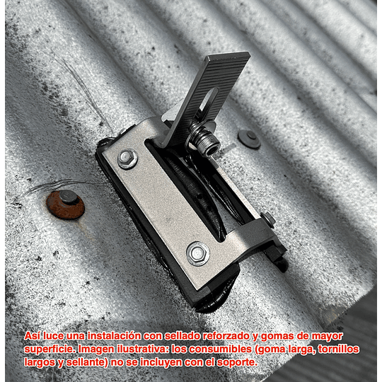 Soporte para Zinc para anclaje paneles solares a techo (en horizontal) (tuerca asimétrica)