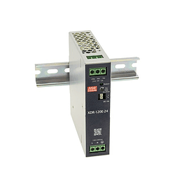 Fuente de poder 220V AC a 24V DC 5A 120W (para riel DIN) Industrial Ultra Slim XDR-120E-24 Mean Well